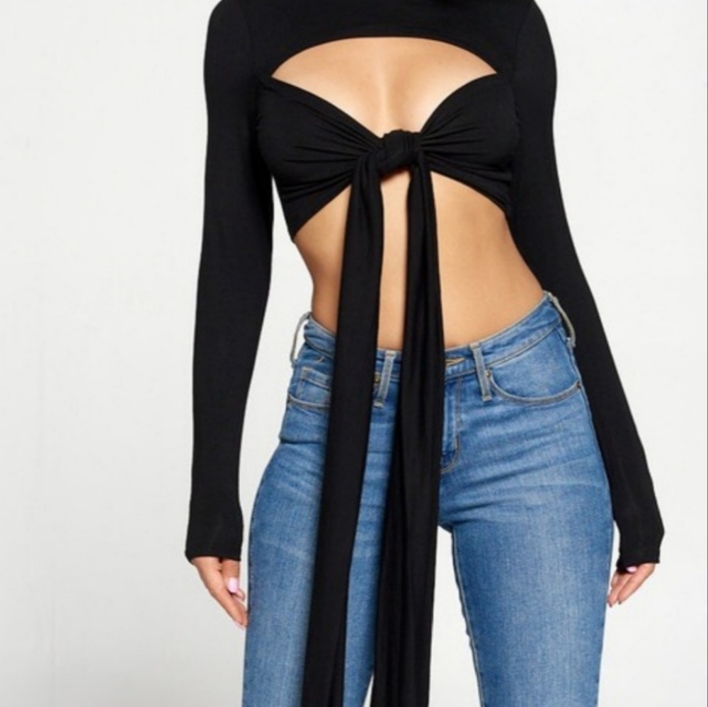 NEW Women's versatile wrap front tie crop top